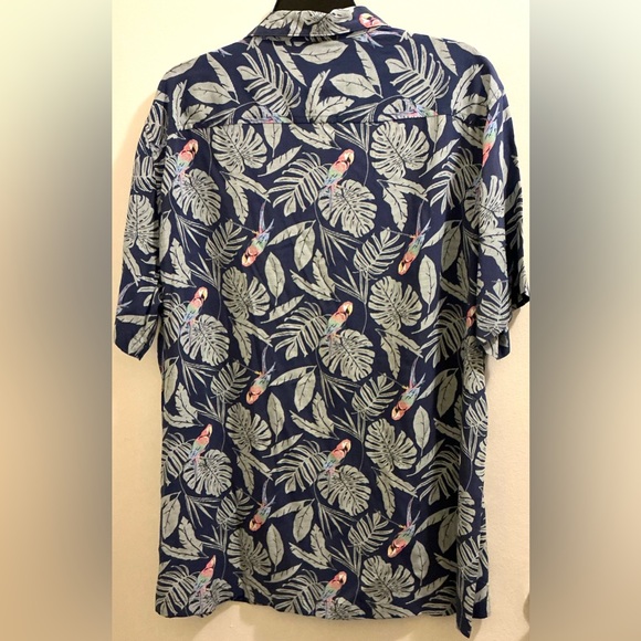 Croft & Barrow Navy Parrot Print Men's Shirt - Picture 4 of 8